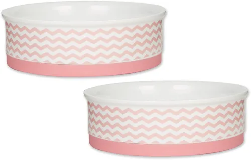 Vista 9 de Bone Dry Ceramic Pet Collection Chevron, juego pequeño, 4.25x2, gris, 2 piezas