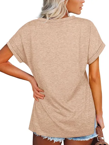Vista 2 de Camisetas de manga larga a rayas para mujer, con bloques de color, cómodas, casuales, túnicas, ropa de moda