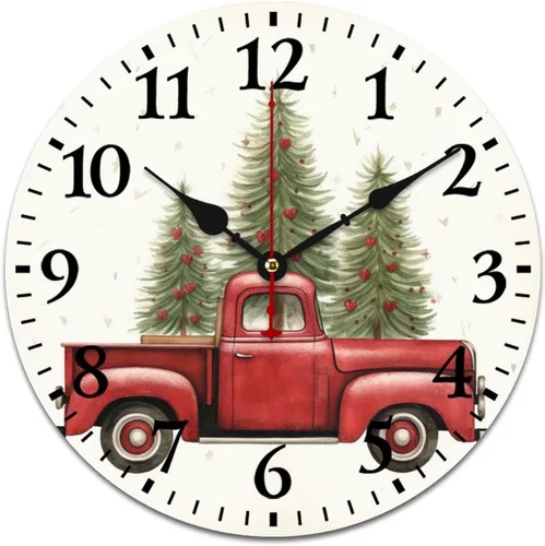 Vista 11 de Reloj de pintura de tinta acuarela amarillo verde calabazas hojas redondo creativo reloj decorativo sin tictac Acción de Gracias o Halloween reloj