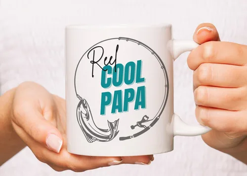 Vista 4 de Reel Cool Papa - Taza de café, Día del Padre, cumpleaños, Navidad, para papá, mejor abuelo, pesca, papá, taza de café o té, taza de té para abuelo
