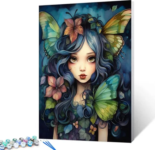 Vista 12 de Kit de pintura por números, lienzo de 16 x 20 pulgadas, pintura al óleo para niños, 16 x 20 pulgadas, pintura al óleo para adultos, adultos