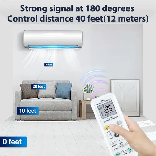 Vista 6 de K-1028E Nuevo control remoto universal de CA 1000 en 1 para múltiples marcas Haier, Hitachi, Panasonic, LG, Sharp, Gree, Midea, Bosch, Toshiba