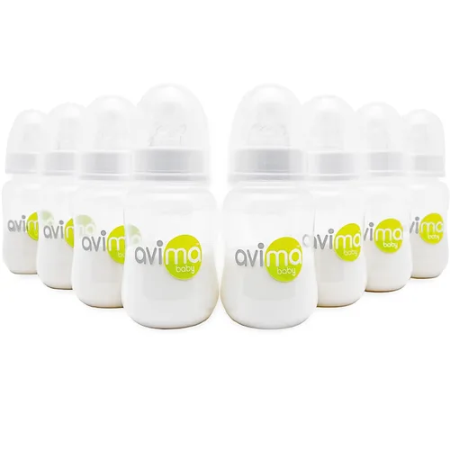 Vista 9 de Avima - Biberones anticólicos para bebé – 4 oz, tetinas de flujo lento – sin BPA, cuello estándar – Etapa 1 para 0–3 meses – Juego de 6
