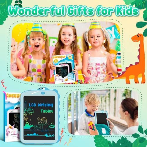 Vista 2 de CHEERFUN Tableta de escritura LCD para niños: tablero educativo de dibujo de garabatos de aprendizaje, juguetes de dinosaurio para niños pequeños