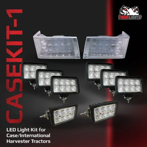 Vista 2 de TIGERLIGHTS CaseKit-1 Kit completo de luces LED de 12 V compatible con/repuesto para Case/IH 7110, 7120, 7130, 7140, 7150, 7210, 7220, 7230, 7240