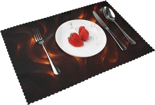 Vista 13 de Rectangular Placemats Set of 4, Heat Resistant Dusk Carnation Printed Kitchen Dining Table Mats