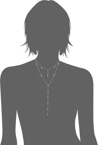 Vista 2 de Plata de ley chapados en oro de Shashi circonio cúbico Lariat y-shaped Necklace, 16" + 2" Extender