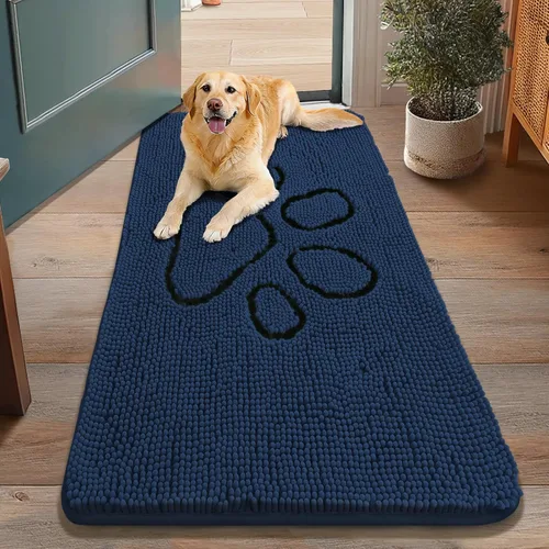 Vista 108 de Smiry Tapete para puerta de perro para patas fangosas, absorbente y Gris y negro