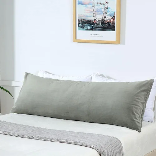 Vista 2 de YANHOMY Funda de almohada corporal ultra suave de 20 x 54 pulgadas con cierre de cremallera oculto para adultos, mujeres embarazadas, suave y Gris