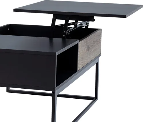 Vista 8 de Peaktop - Mesa auxiliar elevable con almacenamiento y patas de metal