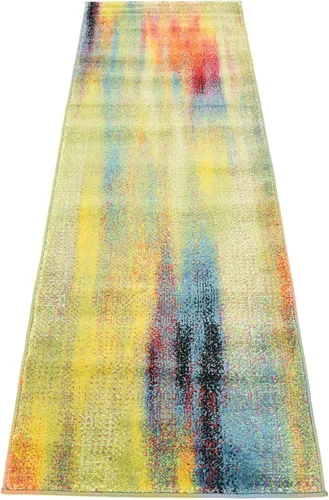 Vista 7 de Unique Loom colección Lyon - Alfombra abstracta y moderna, Polipropileno, Azul (multi/blue)