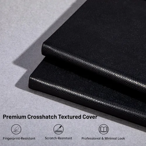 Vista 2 de Paquete de 2 cuadernos rayados de tapa dura de cuero para hombres y mujeres, 160 páginas cada uno, papel grueso de 3.53 oz/m², cuaderno para trabajo