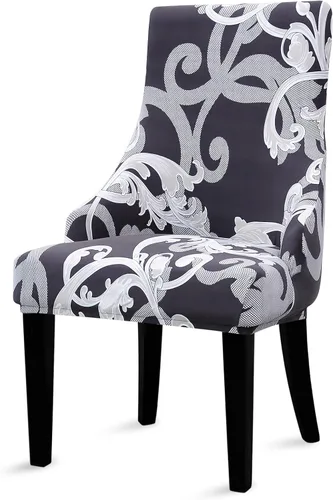 Vista 19 de Liykimt Juego de 1 funda elástica para silla lateral con respaldo de ala, funda decorativa para silla de comedor con brazo, lavable tapizada
