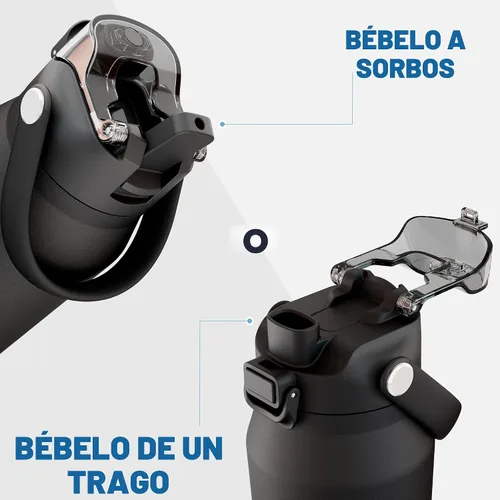 Vista 2 de Frost Buddy botella de agua aislada de 32 onzas con pajilla y tapa para beber Acero inoxidable a prueba de fugas 24 horas de frío Resistente