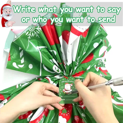 Vista 5 de HYmoso 1 pieza bolsas de regalo de Navidad extragrandes, bolsas de regalo jumbo para bicicleta para regalos navideños enormes de gran tamaño, bolsa