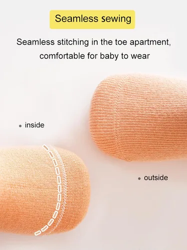 Vista 5 de Calcetines antideslizantes para bebés, calcetines de dibujos animados antideslizantes con puños para niñas, niños y recién nacidos, 6 pares