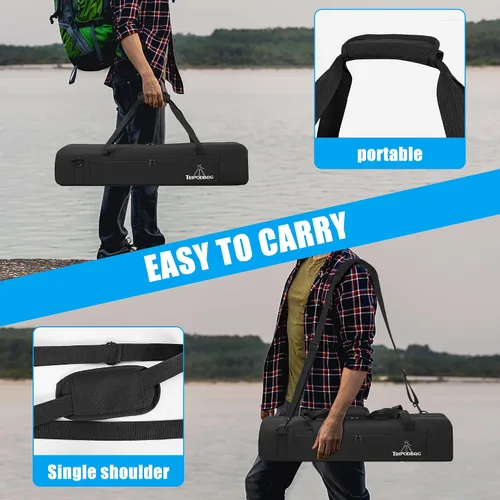 Vista 6 de TORIBIO Bolsa de trípode multifuncional de 33.5 pulgadas, funda de transporte de trípode resistente, funda para soporte de música, micrófono