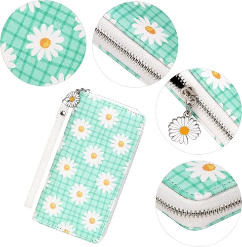 Vista 6 de KUKOO Womens Printed Zip Around Wallet Phone Clutch Purse Card Holder Organizer