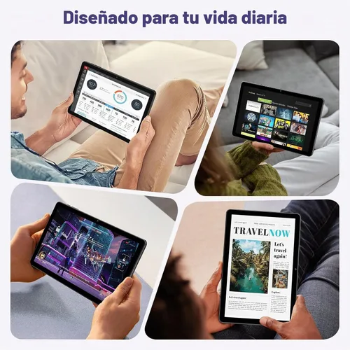 Vista 8 de Tablet de 10 pulgadas, tabletas Android 15 con funda, 18 GB de RAM + 128 GB de ROM (expandir a 1 TB), Octa-Core, pantalla táctil IPS HD de 1280 x