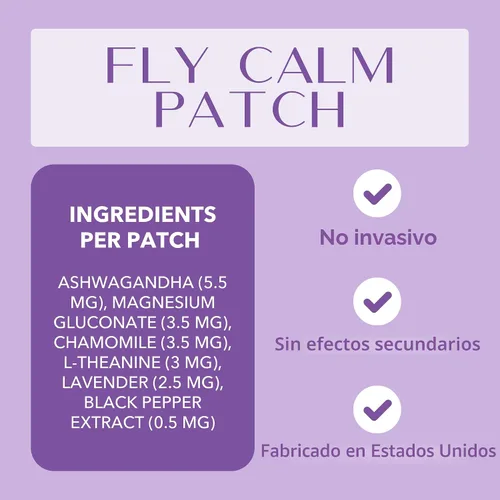 Vista 6 de Laki Naturals Parche Fly Calm (1 unidad, paquete de 8) – Relaja los nervios, apoya el estrés – Ingredientes naturales para apoyar el estrés