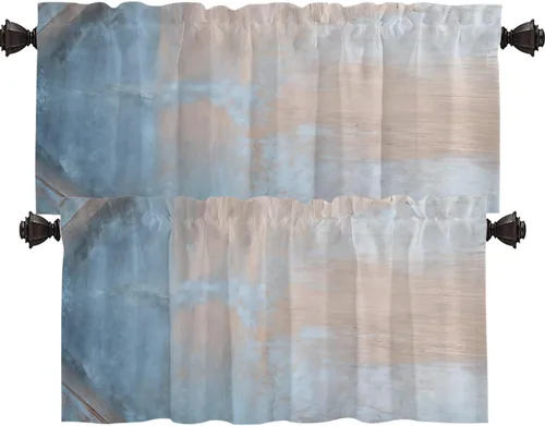 Vista 26 de Shrahala Cortinas de nivel de chakras con mandala beige para ventanas de cocina, paneles de cortina de ventana de mandala multicapa de poliéster