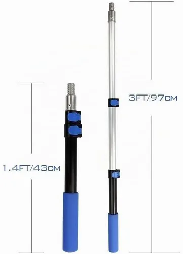 Vista 2 de Craftec Poste telescópico de aluminio de 1.5 a 3 pies con abrazaderas de deslizamiento rápido, poste de rodillo de pintura, poste multiusos, poste