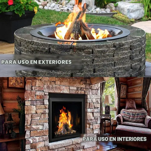 Vista 5 de Skyflame - Troncos pequeños para chimenea de gas, 4 troncos de madera de cerámica