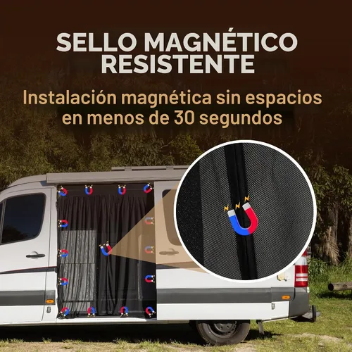 Vista 3 de Living in a Bubble Van Bug - Pantalla para techo estándar Mercedes Sprinter y Ford Transit y High Roof RAM Promaster, mosquitero de puerta lateral