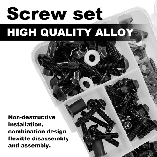 Vista 5 de Kit de pernos de carenado de 177 piezas, tornillos para parabrisas de motocicleta M5 M6, tornillos universales de carenado de motocicleta, tornillos
