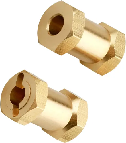 Vista 7 de 4 extensiones de cubos de rueda de latón RC de 0.472 pulgadas, espaciadores de rueda, adaptador de unidad hexagonal para 1/10 RC Crawler Axial SCX10