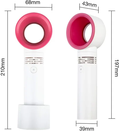 Vista 3 de Portátil de mano de refrigeración sin aspas Ventilador USB Mini ventilador
