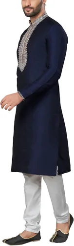 Vista 4 de SK120 - Conjunto de pijama Kurta para hombre, traje de fiesta tradicional indio