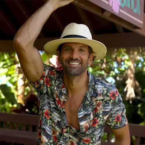 Vista 6 de Matte Toyo Sombrero de paja Safari para hombre con banda de cinta de 3 pliegues