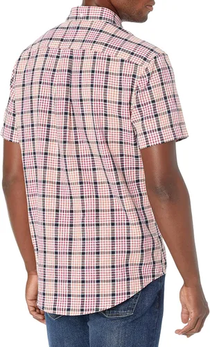 Vista 2 de Tommy Hilfiger Camisa de lino de manga corta con botones para hombre en ajuste personalizado
