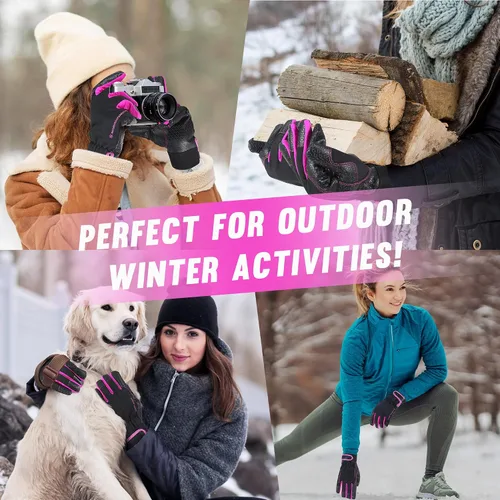 Vista 14 de HANDLANDY Guantes de trabajo aislados, guantes térmicos de invierno impermeables para hombres y mujeres