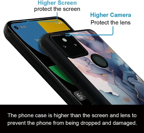 Vista 1057 de Compatible con Google Pixel 4A 5G Mobile Case Creative Acrylic Panel trasero Silicona Protección Grip especialmente diseñado para Google Pixel 4A 5G