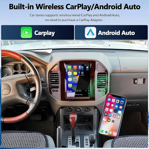 Vista 4 de Radio Android para Mitsubishi Pajero V60 V68 V73 2004-2011 9.7 pulgadas Tesla estilo IPS pantalla táctil estéreo con Bluetooth 5.0 Carplay/Android