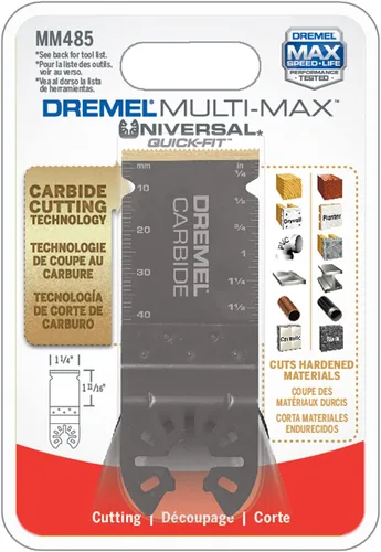 Vista 2 de Dremel MM485 - Cuchilla de corte a nivel oscilante de carburo, perfecta para cortar metal, madera y plástico - Interfaz universal de ajuste rápido