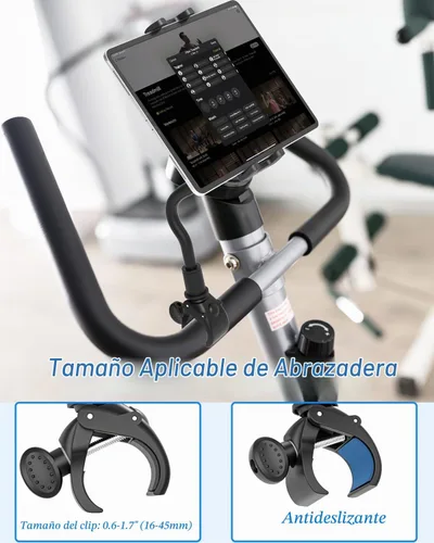 Vista 4 de Charchendo Soporte para tableta de cinta de correr de cuello de cisne, ajuste universal para bicicleta elíptica/bicicleta de giro/bicicleta