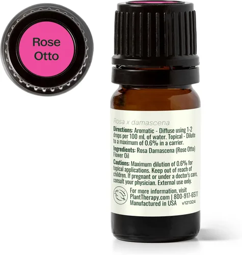 Vista 8 de Plant Therapy Aceite esencial Rose Otto 5 mL (1/6 oz) 100% puro, sin diluir, aromaterapia, cuidado de la piel, relajante y romántico aroma