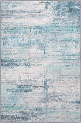Vista 144 de Alfombra abstracta de 3 x 5 para sala de estar, dormitorio, entrada, color azul