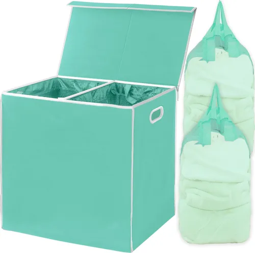 Vista 14 de Simple Houseware - Cesta doble para la ropa sucia, con tapa