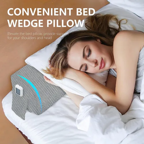 Vista 5 de Tapón de almohada de cuña para cama Queen, relleno de espacio de colchón con cuña triangular para espacio de cabecera, posición de bolsillo lateral