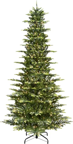 Vista 7 de Puleo International - Árbol de Navidad artificial de abedul Aspen delgado preiluminado de 4.5 pies con 200 luces transparentes, 389 puntas de ramas