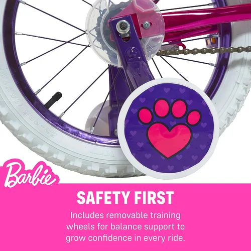 Vista 3 de Dynacraft Barbie 12, 16, 18-inch Girls' Bike for Kids Ages 3-9 Years - Fun and Stylish Design, Sturdy and Durable, Perfect for Kids Learning to