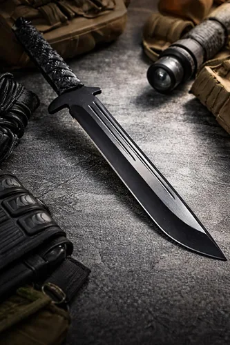 Vista 4 de Espada Wakizashi táctica hecha a mano de 17 pulgadas, machete de supervivencia de hoja fija de espiga completa con mango envuelto en cordón y funda