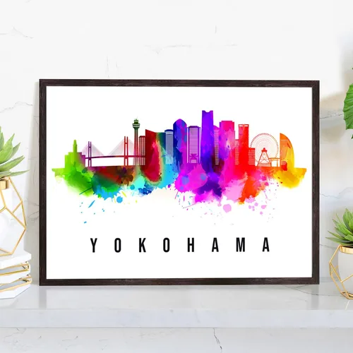 Vista 38 de Pera Print Póster de Japón, póster de Japón-Aomori, ilustración de Japón Skyline City, póster de horizonte moderno, impresión de paisaje urbano