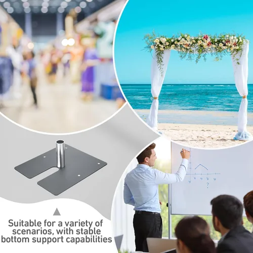Vista 5 de Zonon Placa Base de Tubo y Cortina de 14 x 16 Pulgadas Soporte de Fondo Abrazadera Plana con Pasador de Fijación para Fondos Ferias Comerciales