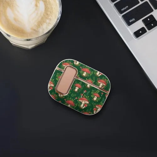 Vista 7 de Funda de plástico compatible con Airpods Pro 2, hongos de puntos rojos, piel protectora con bloqueo