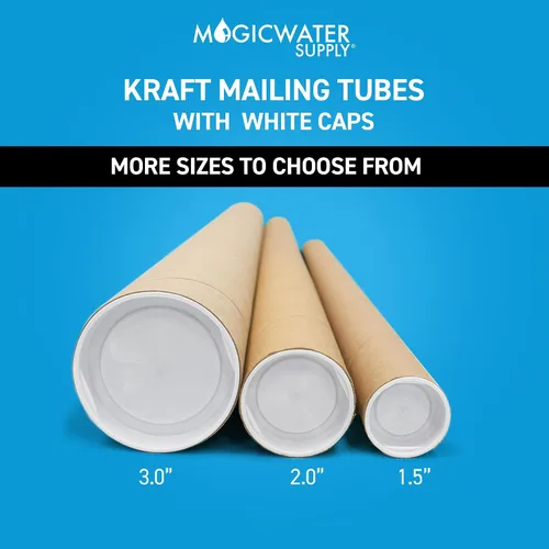 Vista 8 de MagicWater Supply Tubo de correo – 1.5 pulgadas x 12 pulgadas – Kraft – Paquete de 2 – para envío y almacenamiento de carteles, artes, manualidades